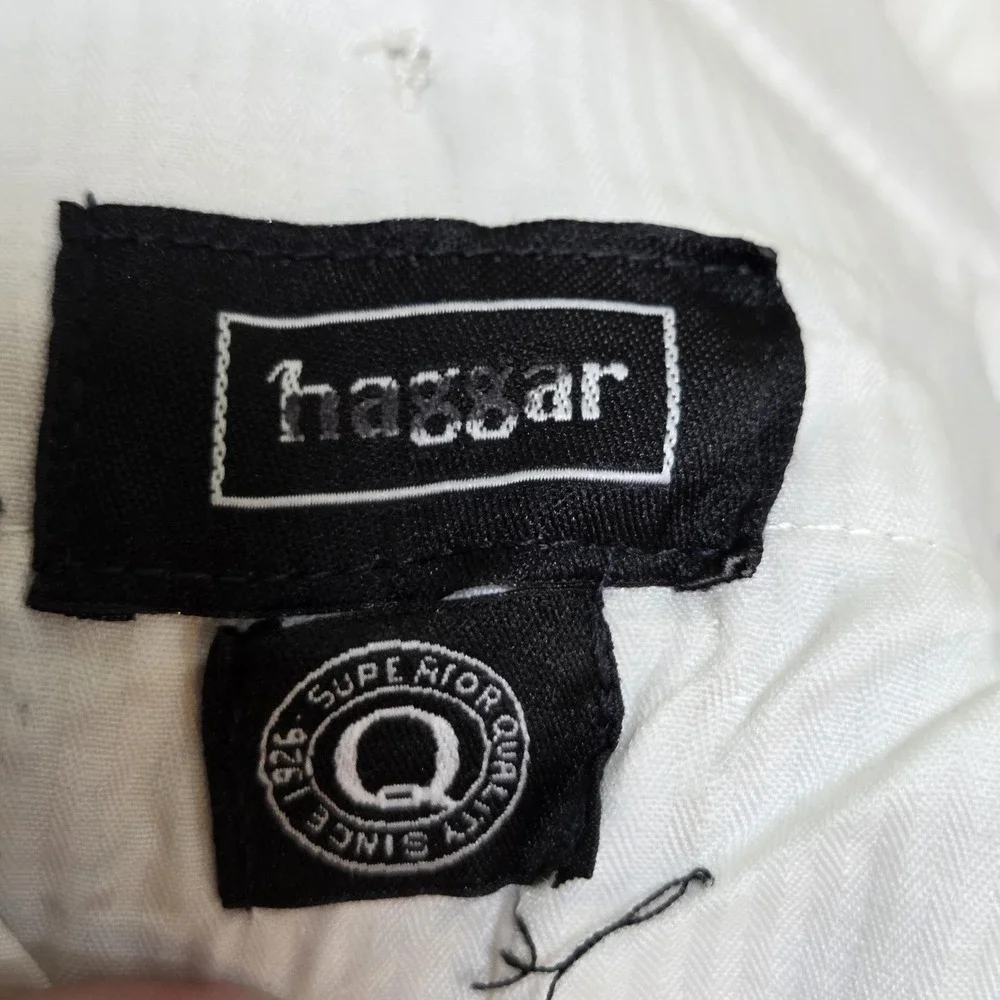 Haggar Pants Mens 32x29 Beige Flat Front Regular Fit Cotton Chino Khaki